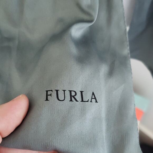Furla 100% Silk Smokey Grey Blue Italian Scarf - Picture 4 of 5